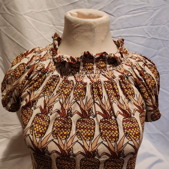 Pineapple Anthropologie top - Picture 2 of 7